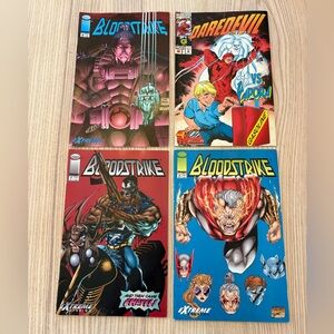 90s Bloodstrike and Daredevil Comic Book Set of 4